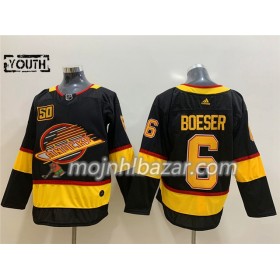 Dresovi Vancouver Canucks Brock Boeser 6 Flying Skate 50th Anniversary Adidas 2019-2020 Crna Authentic - Dječji